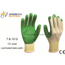 T/C Shell Laminated Latex Palm Safety Work Glove (S1101)